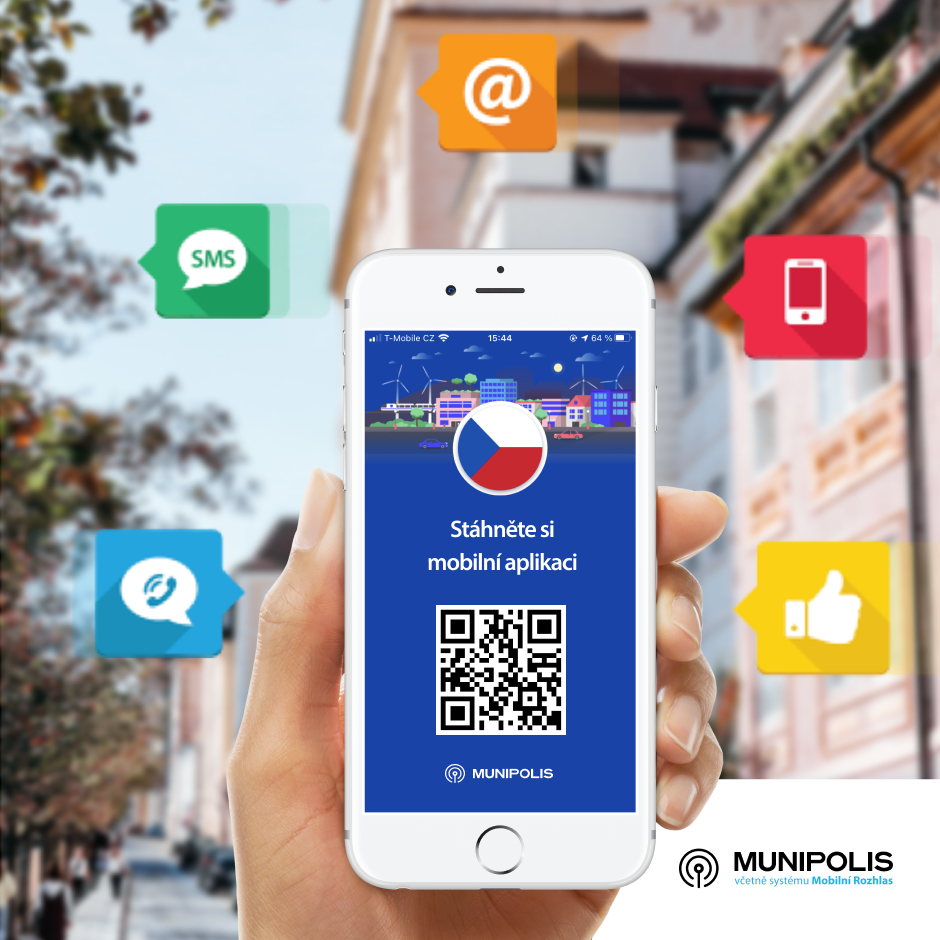 Munipolis - QR kód na stažení mobilní aplikace